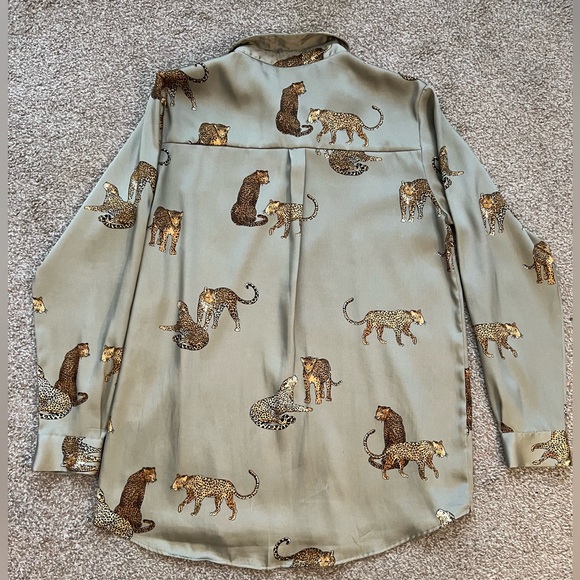 Zara Leopard Silk Blouse - Picture 4 of 9